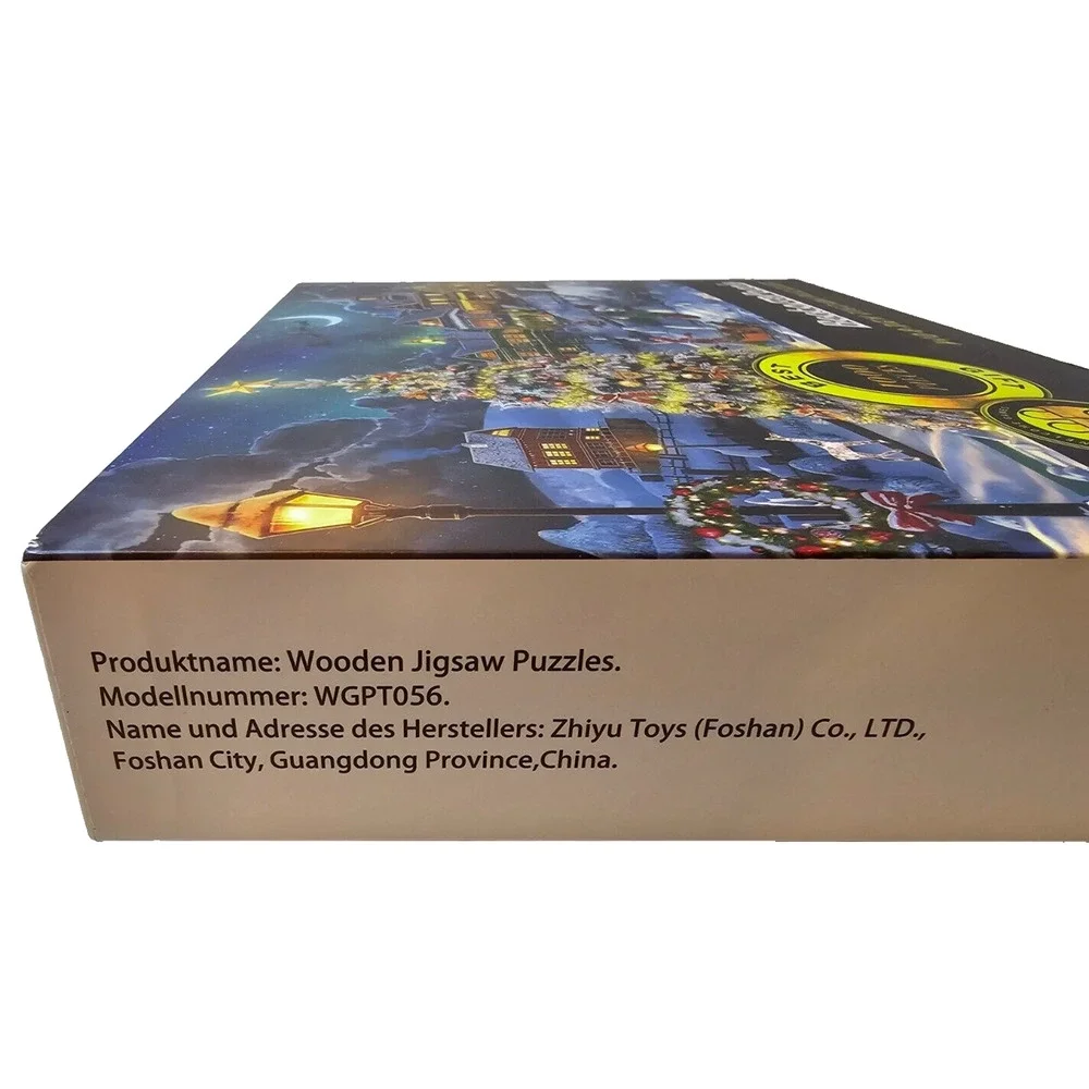 Becko Os Puzzle Wooden 1000 Piece Christmas Scene in Victorian Town